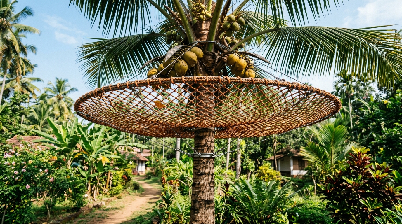 Coconut Tree Safety Nets in Coimbatore & Pollachi: Protecting Homes, Vehicles & People from Falling Coconuts