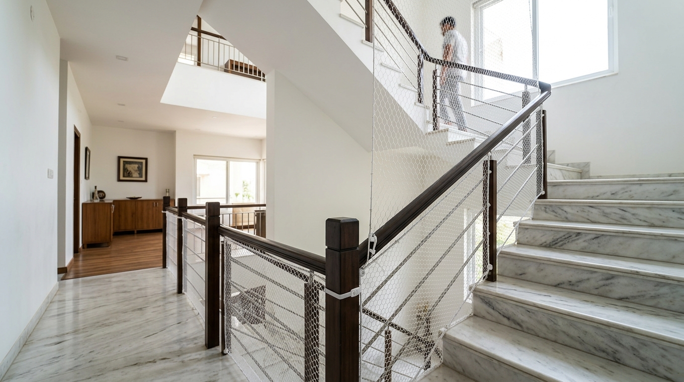 Duplex & Villa Child Safety: The Ultimate Guide to Staircase Safety Nets in Saibaba Colony & Kovaipudur